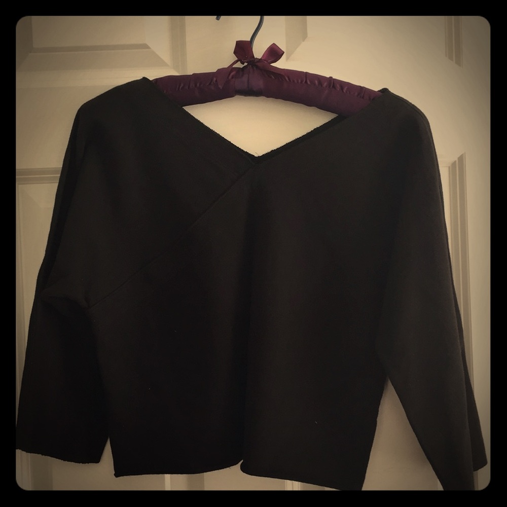 Body Wrappers cropped V neck top